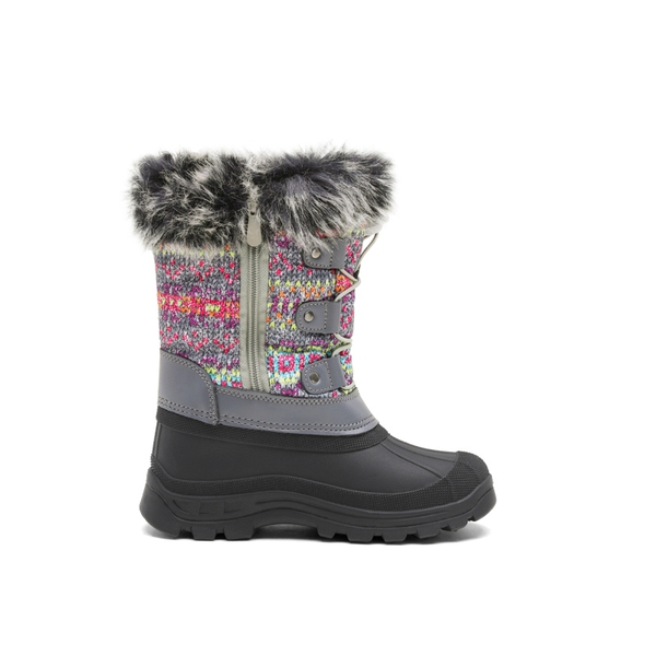 Kids Waterproof Warm Snow Boots - GREY MULTI - 2